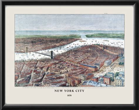 New York City Ny 1870 Vintage City Maps