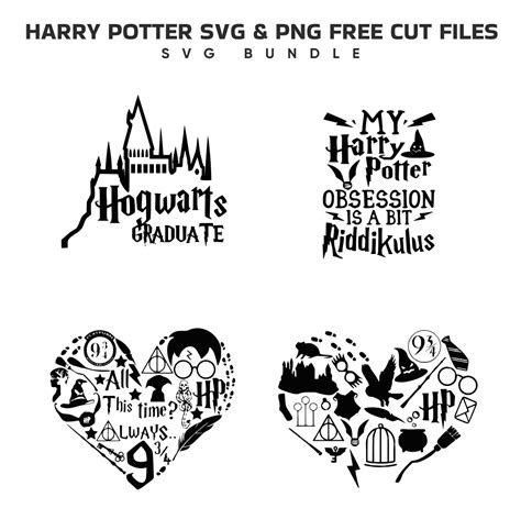 HARRY POTTER SVG Bundle Hogwarts Svg, Harry Potter Png, HP