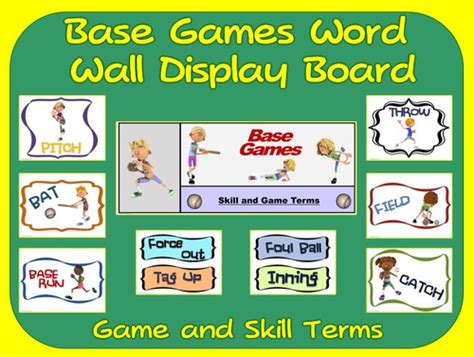 Base Games Word Wall Display Skill Graphics And Game Terms Teaching