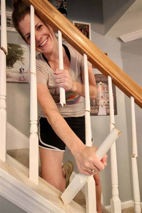 How To Replace Wooden Balusters With Iron The Easy And Cheap Way Diy Stairs Stair Railing