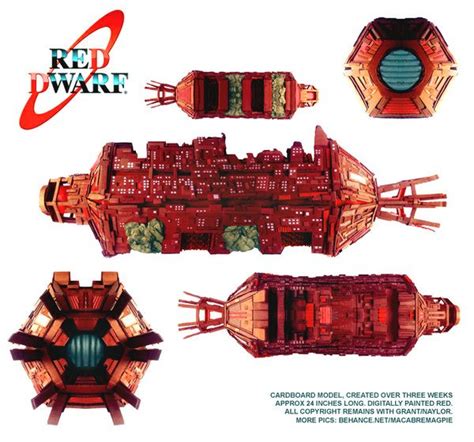 Different Angles Of The Mining Vessel Red Dwarf Red Dwarf Cardboard