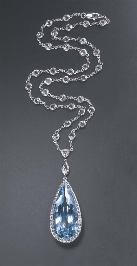 An Aquamarine And Diamond Pendant Necklace Christies