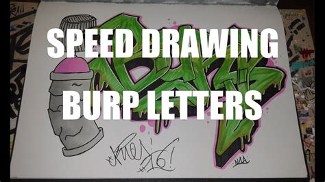 Speed Drawing Burp Letters With A Spraycan Kie 2016 Youtube