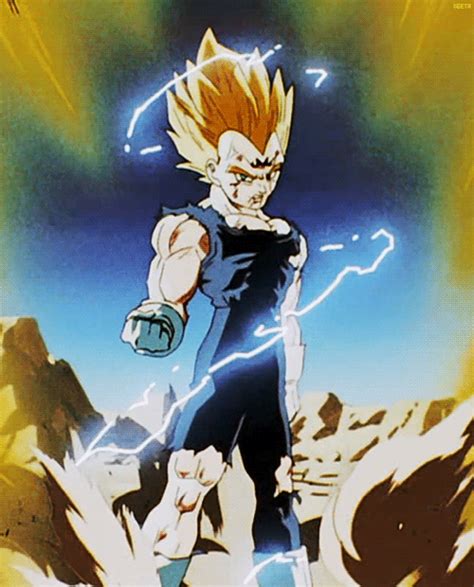 Vegito (ベジット bejitto), called vegerot in the viz english manga, is the result of the fusion between goku and vegeta by the use of the potara earrings. gogeta gif | Tumblr