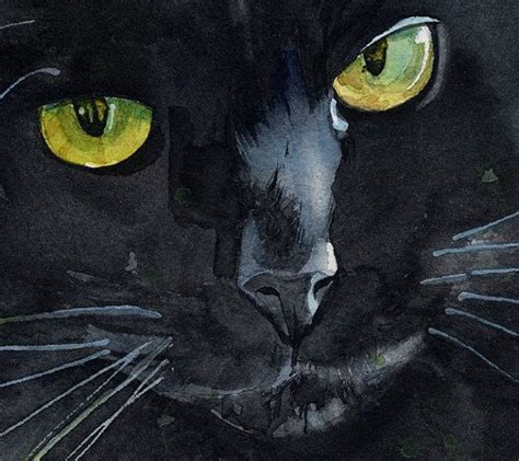 Cat Art Painting Black Cat Painting Black Cat Art Black Cats White