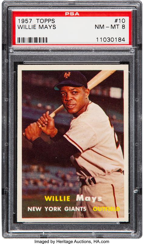 1957 Topps Willie Mays 10 Psa Nm Mt 8 Baseball Cards Singles Lot