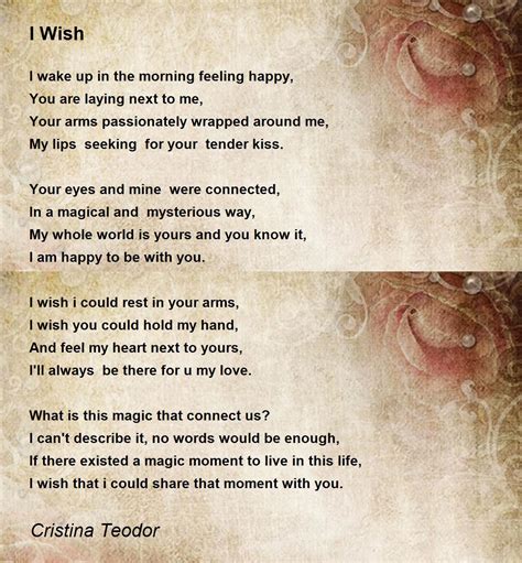 I Wish I Wish Poem By Cristina Teodor