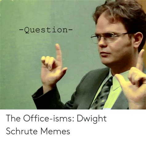 Question The Office Isms Dwight Schrute Memes Meme On Meme