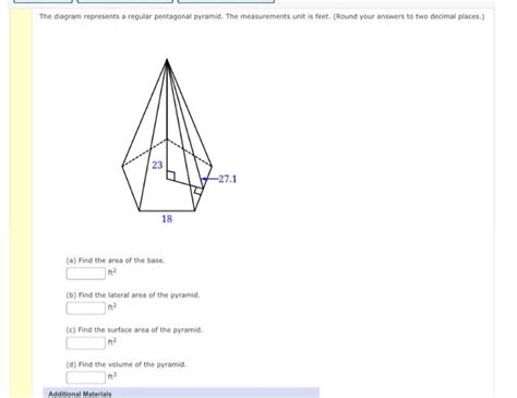 Solved The Diagram Represents A Regular Pentagonal Pyramid