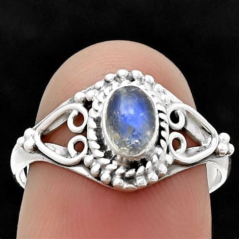 Rainbow Moonstone Ring Size 75 Sdr209017 R 1283 4x6 Mm