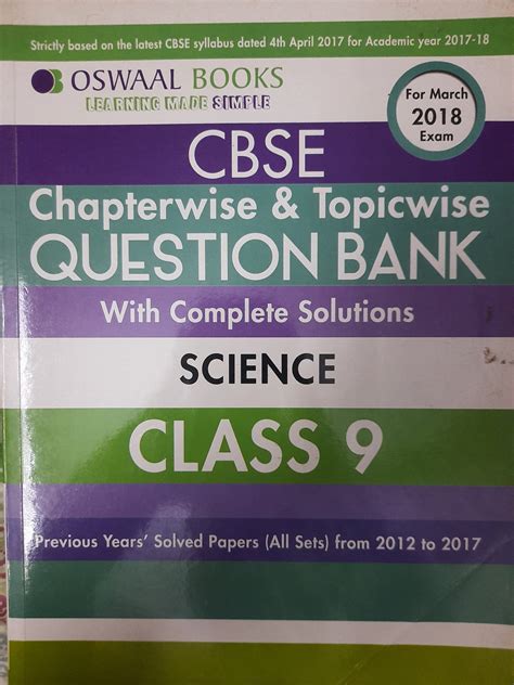Buy Oswaal Cbse Chapterwise Class 9 Science Bookflow