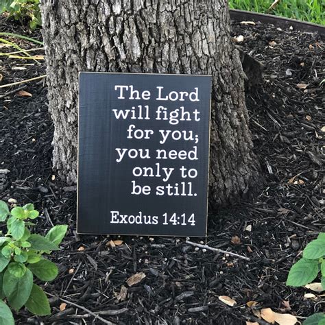 Exodus 1414 The Lord Will Fight For You Sign Custom Wood Sign Etsy