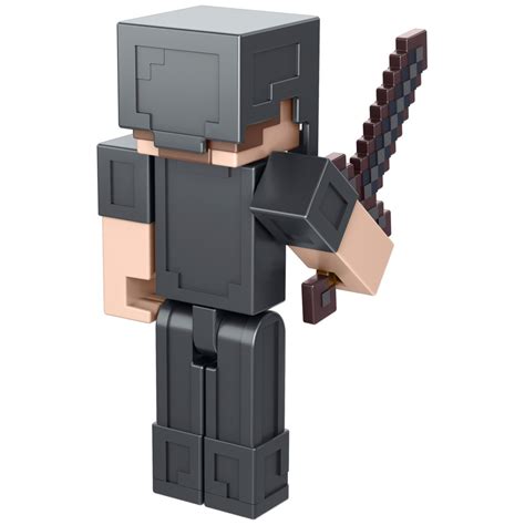 Minecraft 8cm Figure Steve In Netherite Armour Smyths Toys Uk