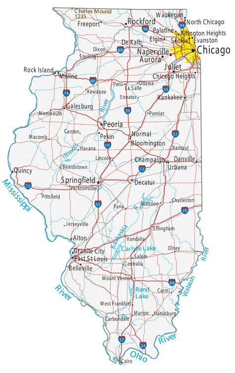 Printable Illinois Map With Cities