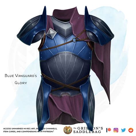 The Griffons Saddlebag Blue Vanguards Glory Armor Medium Or