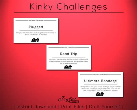 Printable Sex Challenges Kinky Couples Sex Game T For Etsy