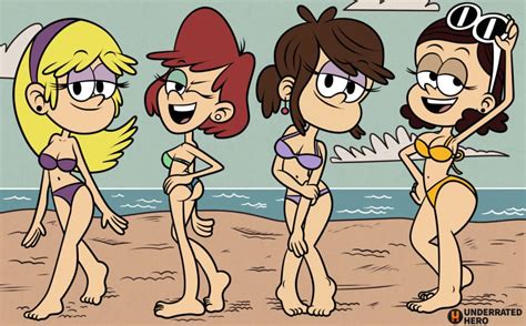 Rule 34 4girls Ass Barefoot Beach Becky The Loud House Bikini