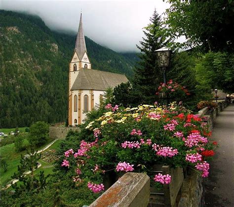 Little Church In The Valley Hills Steeple Walkway Flowers Country