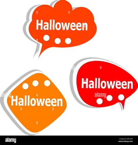 Happy Halloween Cloud Stickers Set Stock Photo Alamy