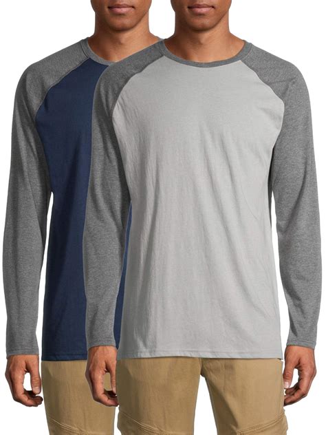 George Mens And Big Mens Long Sleeve Raglan T Shirt 2 Pack Up To Size 5xl