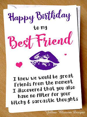 Funny Happy Birthday Card Cheeky Best Friend Bestie Novelty Girlie