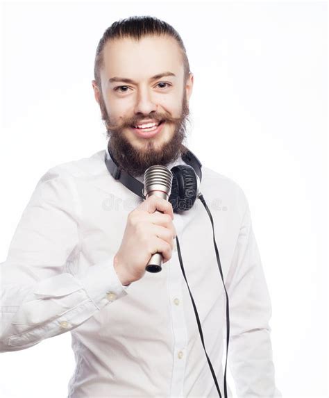 Man With Microphone Stock Image Image Of Expression 53488517