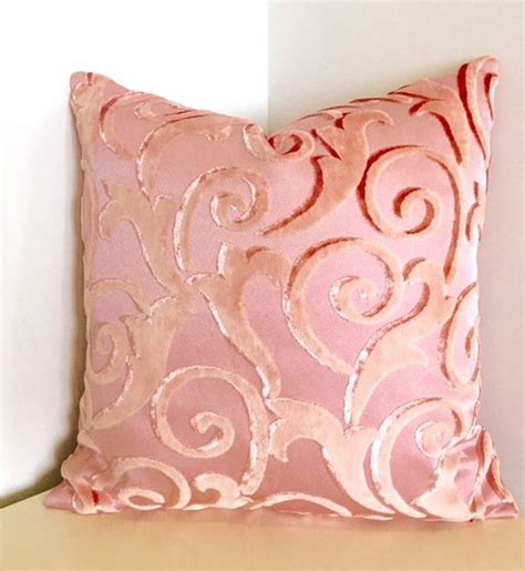 Salmon Pink Velvet Pillow Cover Pink Pillow Velvet Pillow Pink Velvet
