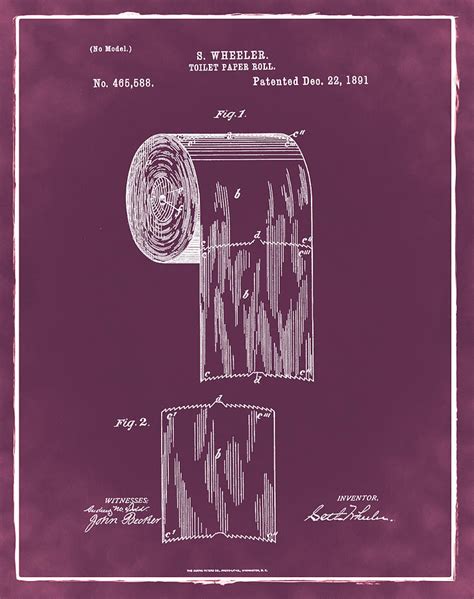 Toilet Paper Roll Patent 1891 Red Photograph By Bill Cannon Pixels