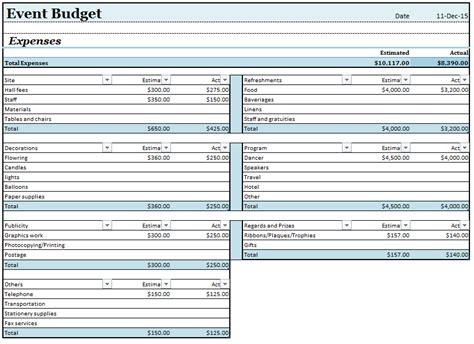 15 Free Event Budget Templates Ms Office Documents