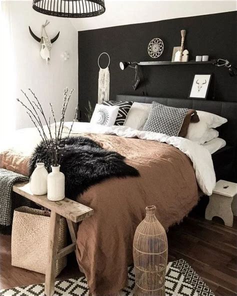 How To Give A Black And White Bedroom The Boho Treatment