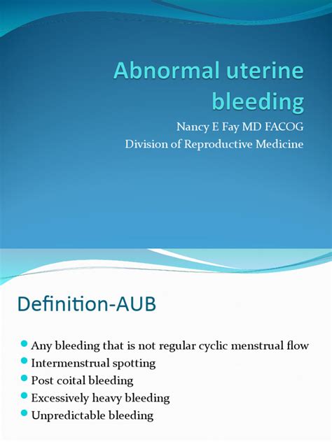 Abnormal Uterine Bleeding Pdf Polycystic Ovary Syndrome Menstrual