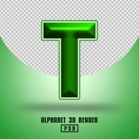 Premium Psd D Render Alphabet Green Color