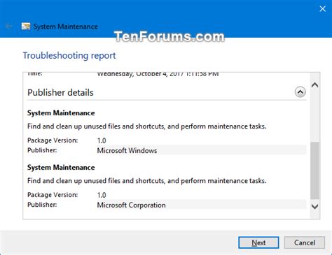 Run System Maintenance Troubleshooter In Windows Tutorials