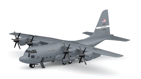 Lockheed C 130 Hercules Amerikaanse Militaire Transportvliegtuigen 3d Model 129 3ds Fbx Ma