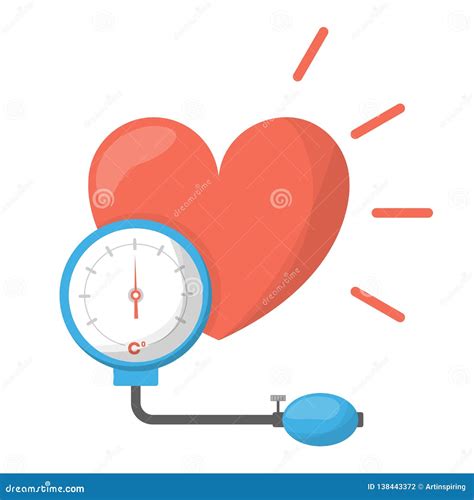 Blood Pressure Concept Icon Of A Heart Stock Vector Illustration Of