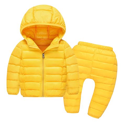 New Season Children Boy Thin Jacket Suits Baby Girl Down Pants Two