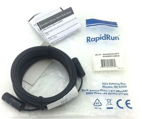 C2g Rapidrun 60118 Optical Runner Cable Plenum Ofnp Rated 35ft Fiber E