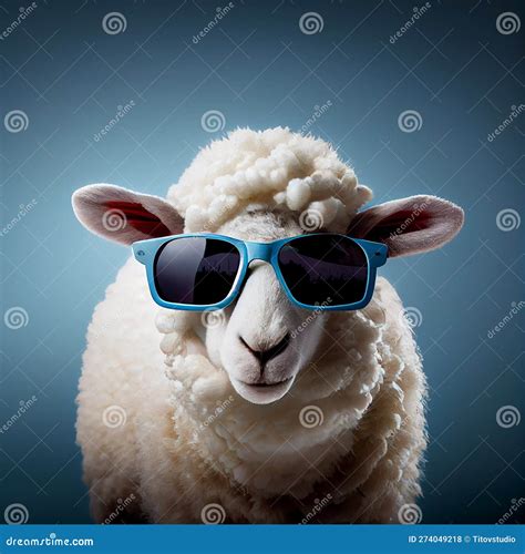 Portrait Of A Sheep In Sunglasses Stock Photo Image Of Mammal