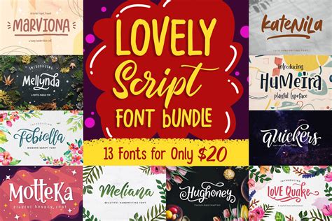 Lovely Script Font Bundle Arterfak Project