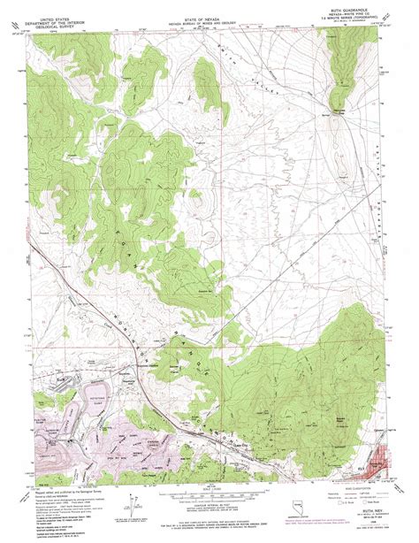 Ruth Topographic Map 124000 Scale Nevada