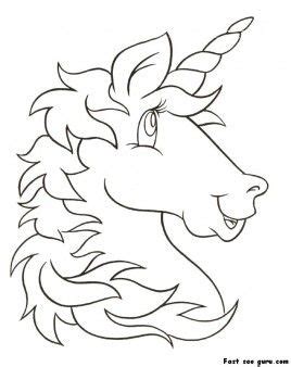 Print out unicorn head coloring pages for kids - Printable Coloring