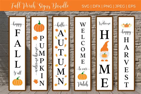 Fall Porch Sign Svg Bundle Autumn Signs Graphic By Labelezoka