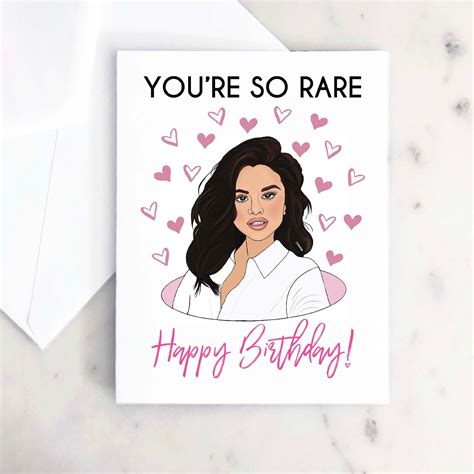 Selena Gomez Birthday Card For Her Card For Girlfriend Card Etsy