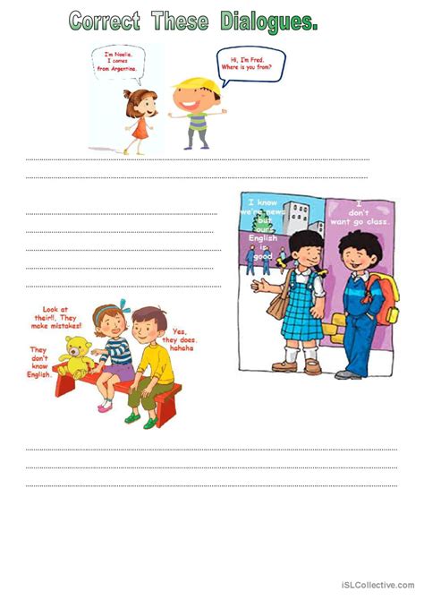 Correct These Dialogues Discussio English Esl Worksheets Pdf And Doc