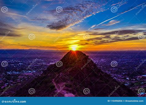 Sunrise In Phoenix Arizona Stock Photo Image Of Landmark Sedona