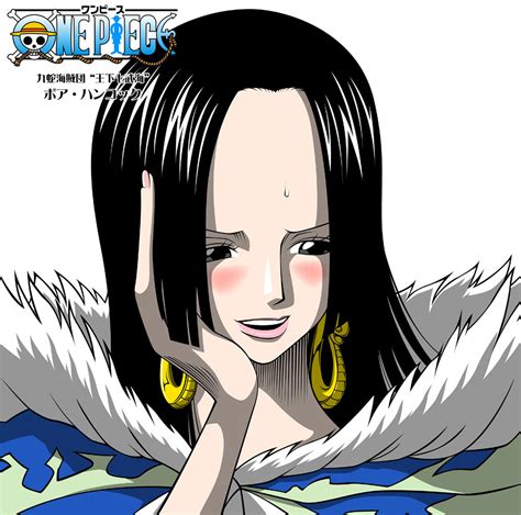 Boa Hancock One Piece Highres Girl Black Hair Blush Cloak Coat Earrings Female Focus