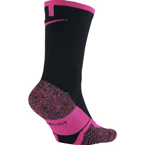 Nike Elite Crew Tennis Socks 1 Pair Black Hyper Pink