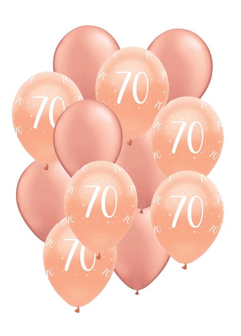 70th Birthday Balloons Rose Gold Party Balloons Birthday Etsy