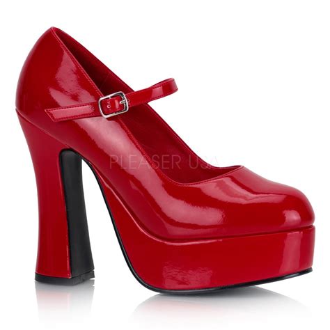 Mary Jane Platform Shoes With 5 Inch Chunky Heels Fantasiawear