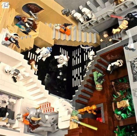 Star Wars Version Of Mc Eschers Relativity Reproduced In Legos
